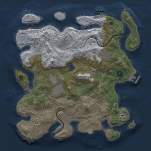 Thumbnail Rust Map: Procedural Map, Size: 3500, Seed: 1234990273, 12 Monuments