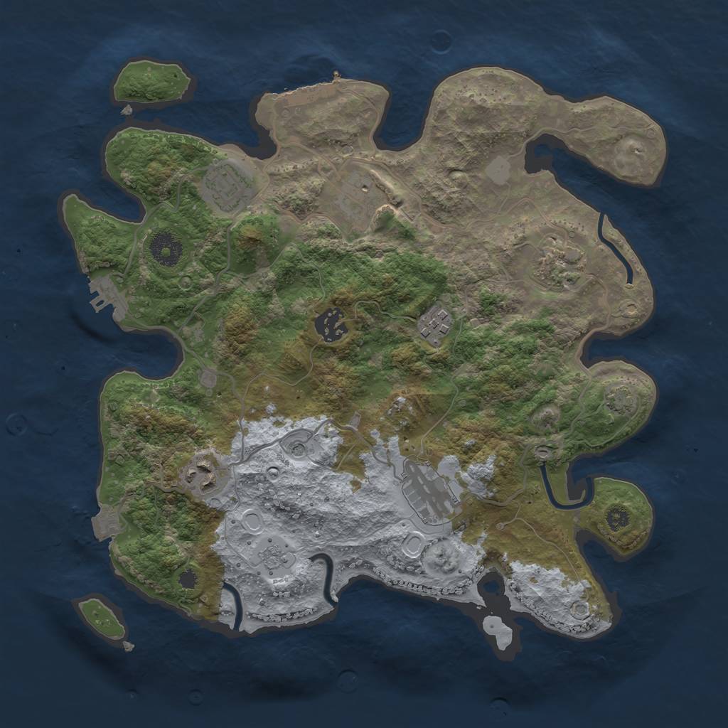Rust Map: Procedural Map, Size: 3300, Seed: 1271596740, 15 Monuments