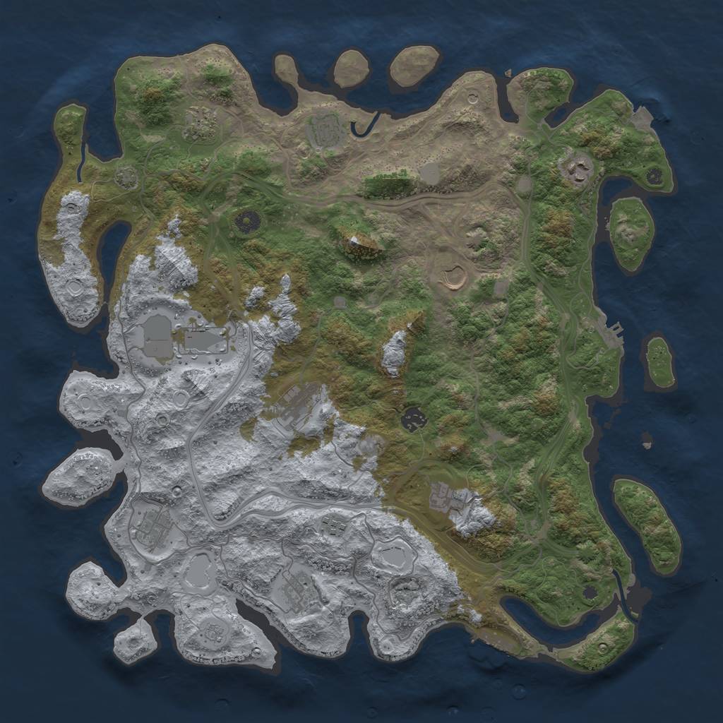 Rust Map: Procedural Map, Size: 4500, Seed: 6531539, 19 Monuments