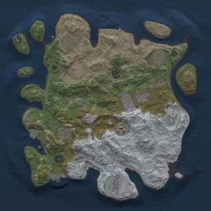 Thumbnail Rust Map: Procedural Map, Size: 3500, Seed: 1196484587, 17 Monuments