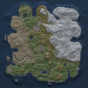 Thumbnail Rust Map: Procedural Map, Size: 3700, Seed: 1192811106, 15 Monuments