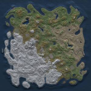 Thumbnail Rust Map: Procedural Map, Size: 5000, Seed: 813448209, 17 Monuments