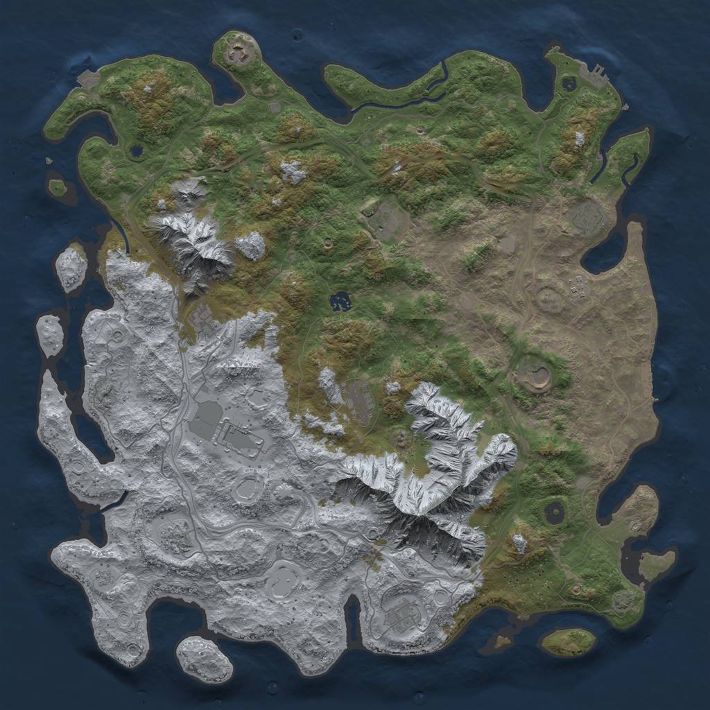 Rust Map: Procedural Map, Size: 5000, Seed: 813448209, 19 Monuments