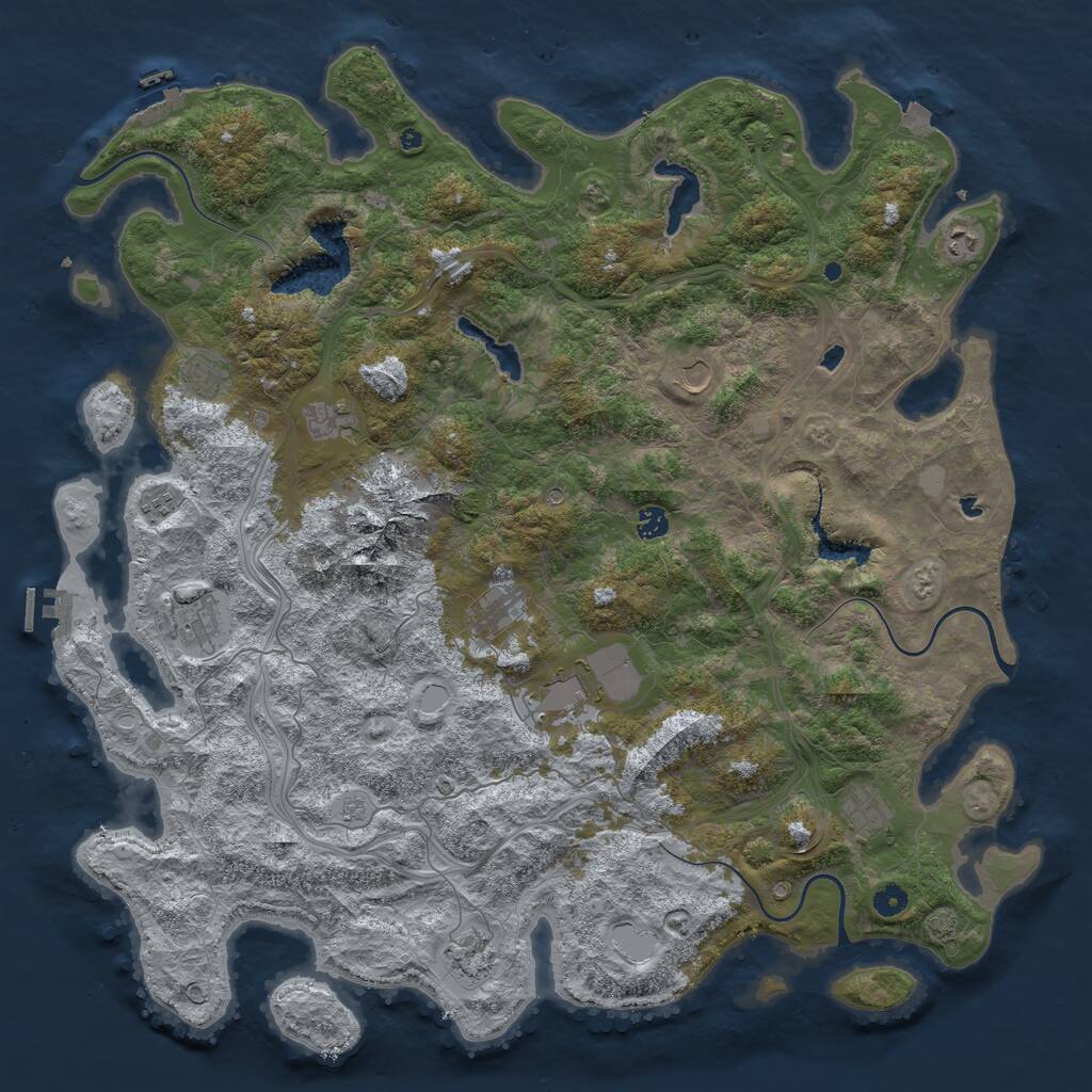 Rust Map: Procedural Map, Size: 5000, Seed: 813448209, 17 Monuments