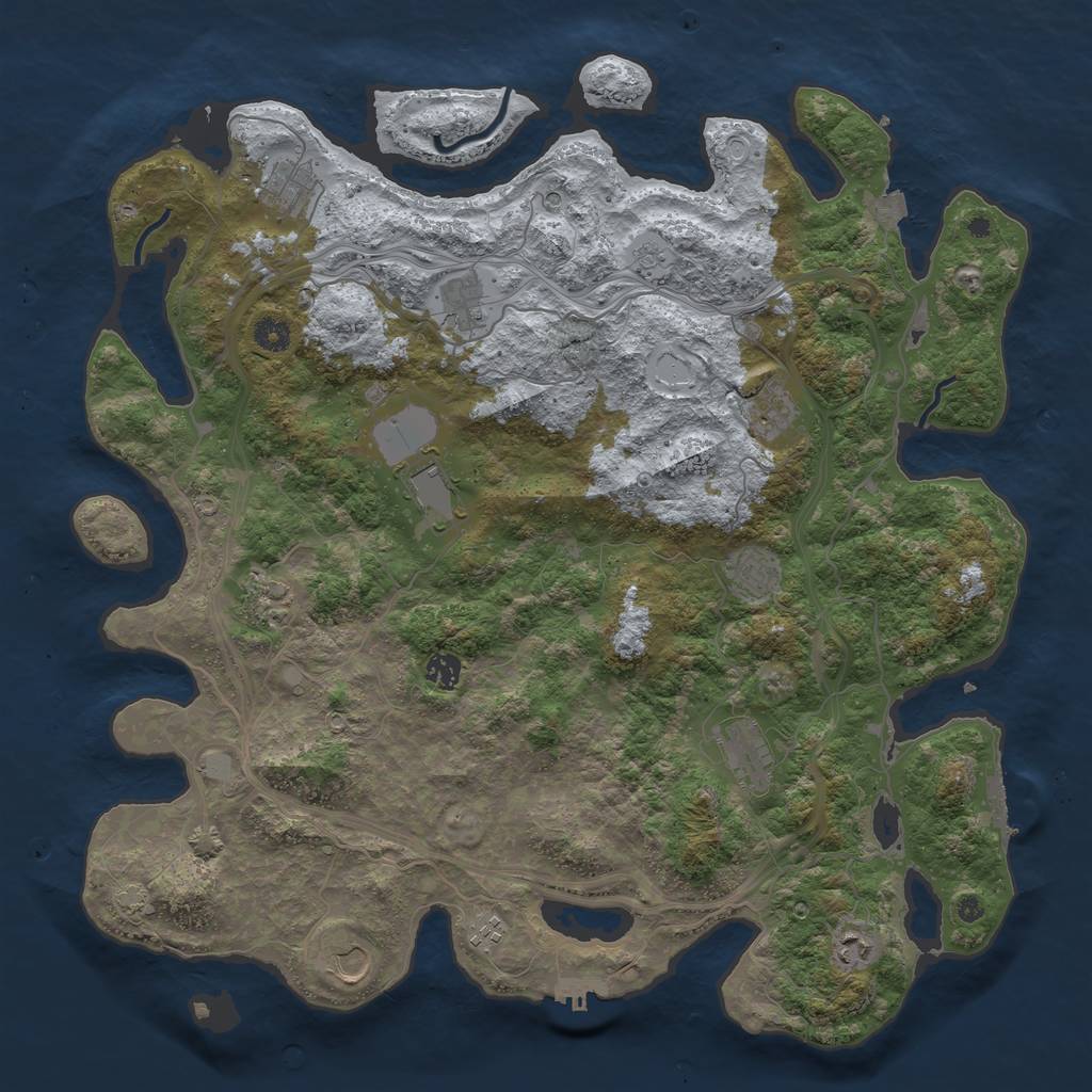 Rust Map: Procedural Map, Size: 4500, Seed: 1730220306, 19 Monuments