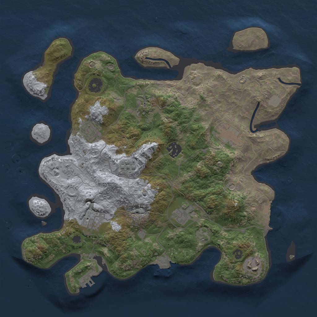 Rust Map: Procedural Map, Size: 3300, Seed: 1432481066, 16 Monuments