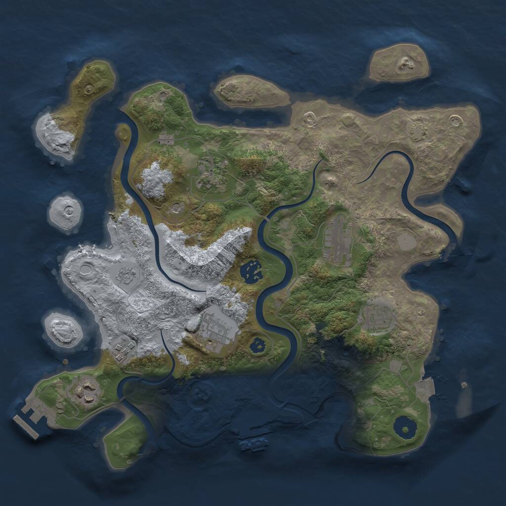 Rust Map: Procedural Map, Size: 3300, Seed: 1432481066, 13 Monuments