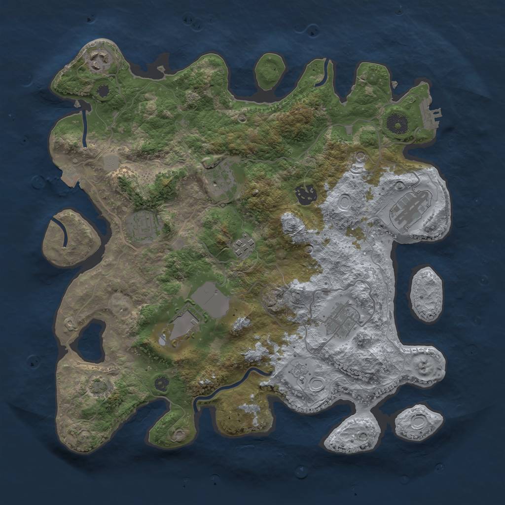 Rust Map: Procedural Map, Size: 3550, Seed: 95664624, 15 Monuments