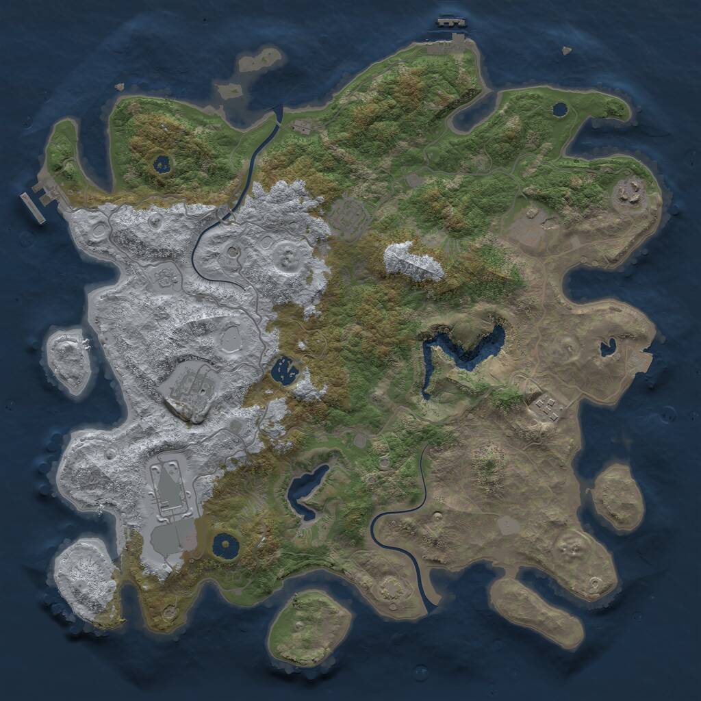 Rust Map: Procedural Map, Size: 4000, Seed: 283790908, 13 Monuments