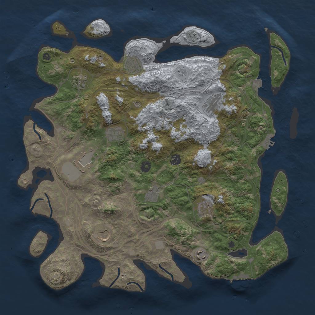 Rust Map: Procedural Map, Size: 4250, Seed: 159278412, 19 Monuments