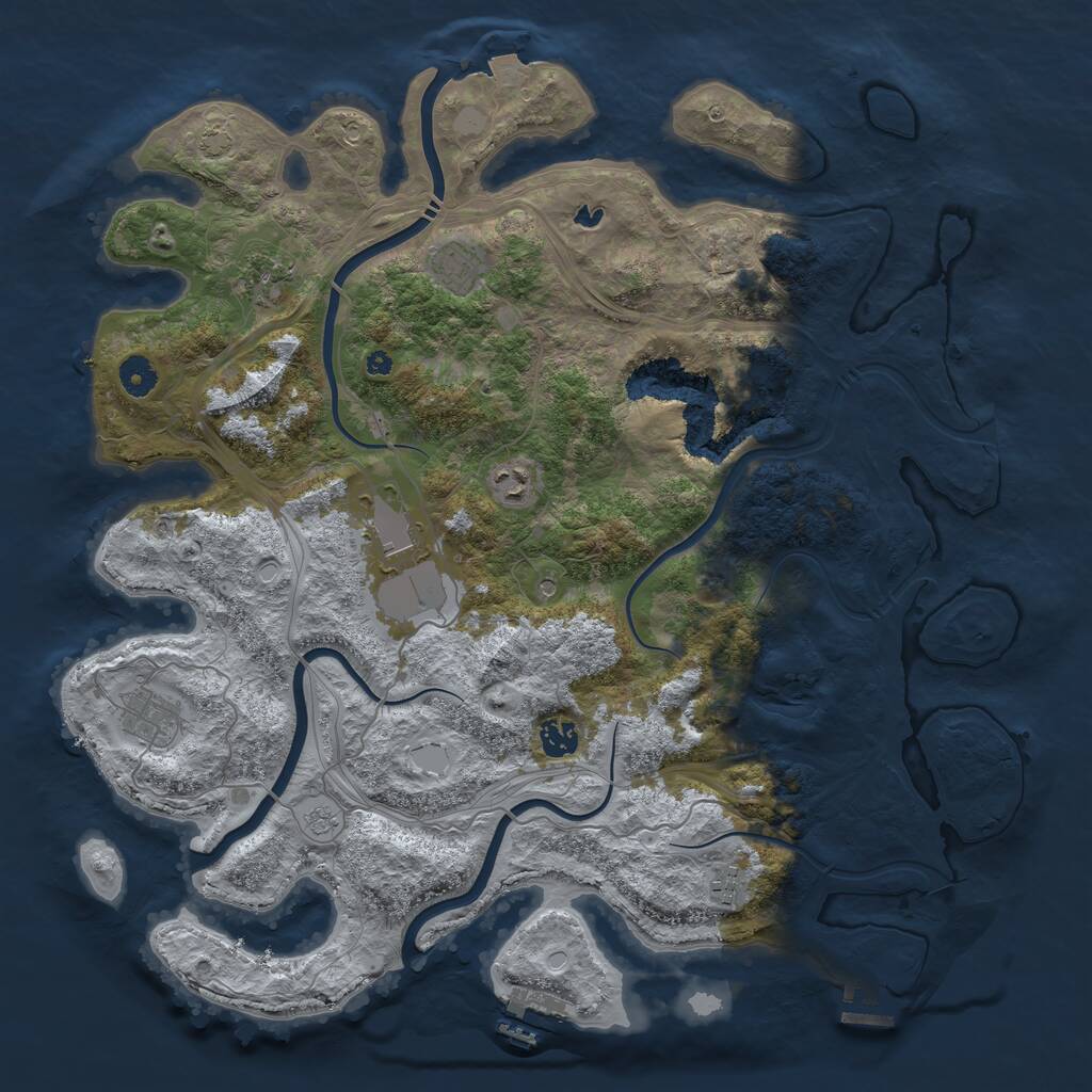 Rust Map: Procedural Map, Size: 4250, Seed: 362519336, 13 Monuments