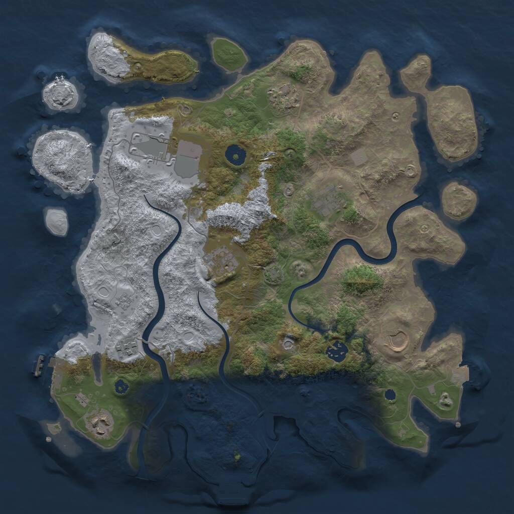 Rust Map: Procedural Map, Size: 3750, Seed: 6042024, 14 Monuments