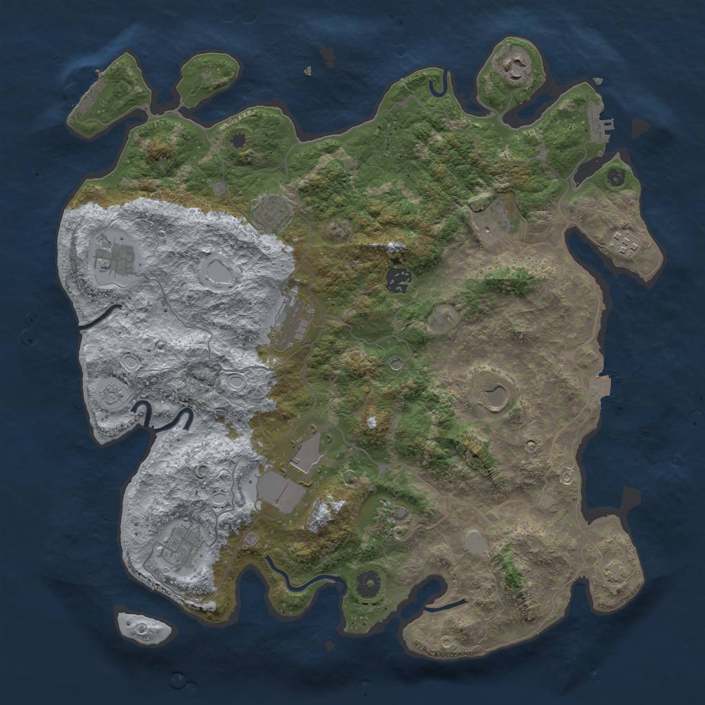 Rust Map: Procedural Map, Size: 4000, Seed: 1534234157, 19 Monuments