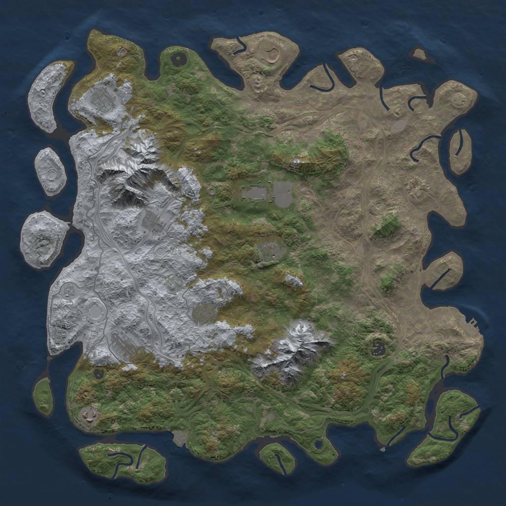 Rust Map: Procedural Map, Size: 5000, Seed: 186401294, 18 Monuments