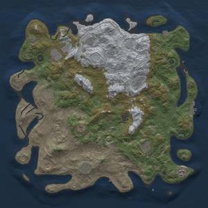 Thumbnail Rust Map: Procedural Map, Size: 4500, Seed: 501192422, 19 Monuments