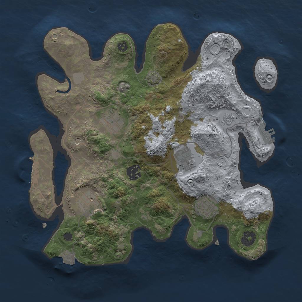 Rust Map: Procedural Map, Size: 3000, Seed: 8157, 13 Monuments
