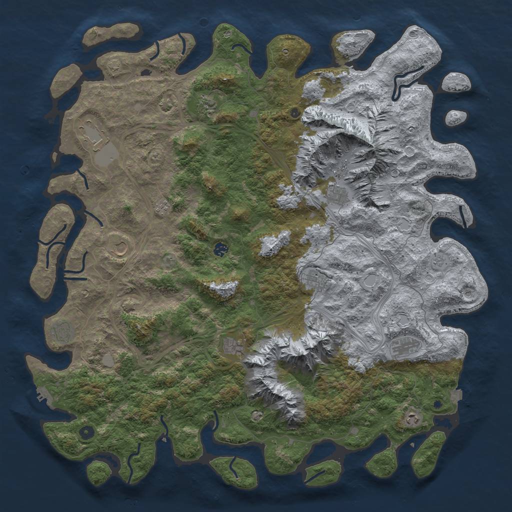 Rust Map: Procedural Map, Size: 5500, Seed: 442421123, 18 Monuments