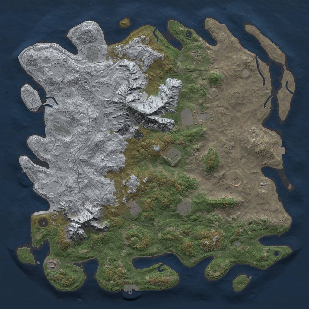 Rust Map: Procedural Map, Size: 5000, Seed: 127359465, 19 Monuments