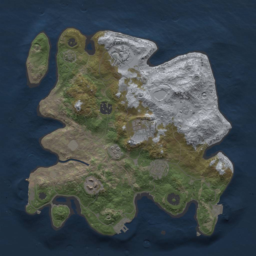 Rust Map: Procedural Map, Size: 3000, Seed: 1835446290, 13 Monuments