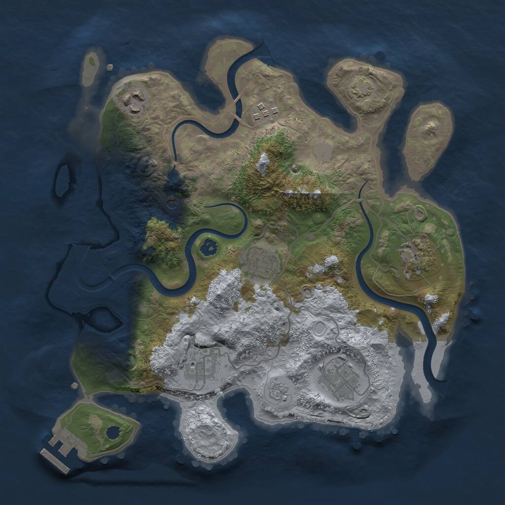 Rust Map: Procedural Map, Size: 3000, Seed: 627446662, 11 Monuments