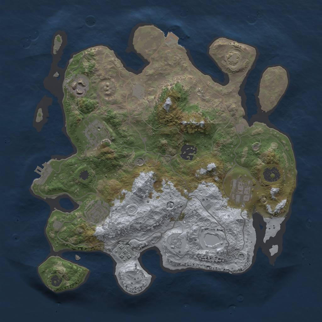 Rust Map: Procedural Map, Size: 3000, Seed: 627446662, 13 Monuments