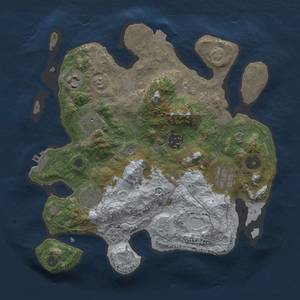 Thumbnail Rust Map: Procedural Map, Size: 3000, Seed: 627446662, 13 Monuments