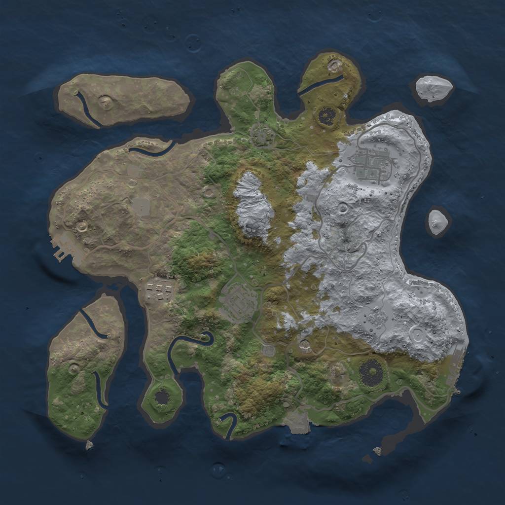 Rust Map: Procedural Map, Size: 3000, Seed: 27173624, 11 Monuments