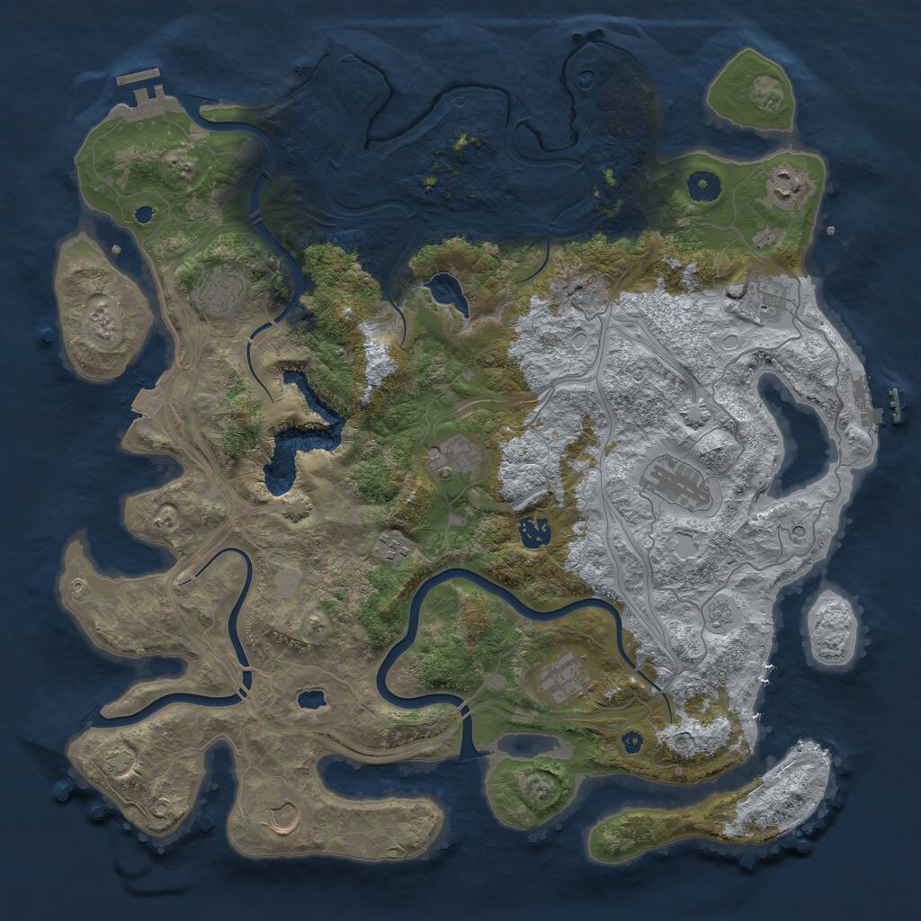 Rust Map: Procedural Map, Size: 4250, Seed: 146277117, 15 Monuments