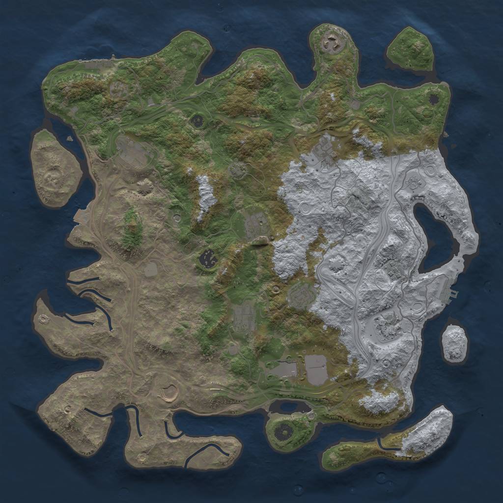 Rust Map: Procedural Map, Size: 4250, Seed: 146277117, 19 Monuments