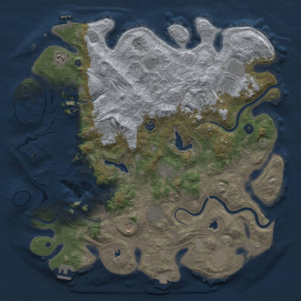 Rust Map: Procedural Map, Size: 4500, Seed: 768157513, 17 Monuments