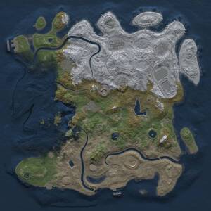 Thumbnail Rust Map: Procedural Map, Size: 4200, Seed: 483755294, 16 Monuments