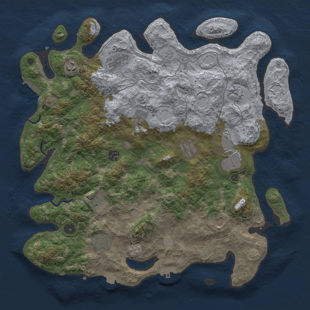 Rust Map: Procedural Map, Size: 4200, Seed: 483755294, 19 Monuments