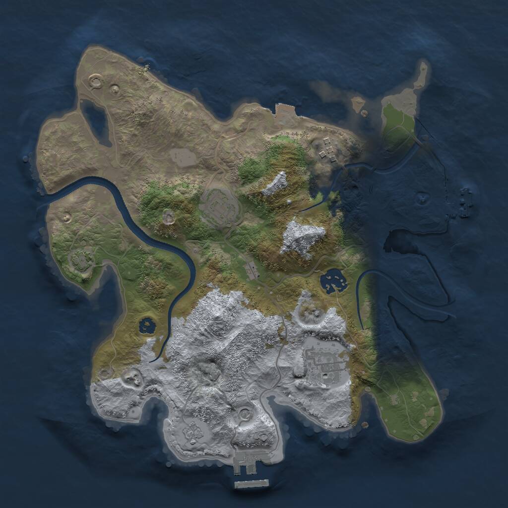 Rust Map: Procedural Map, Size: 3000, Seed: 265329129, 10 Monuments