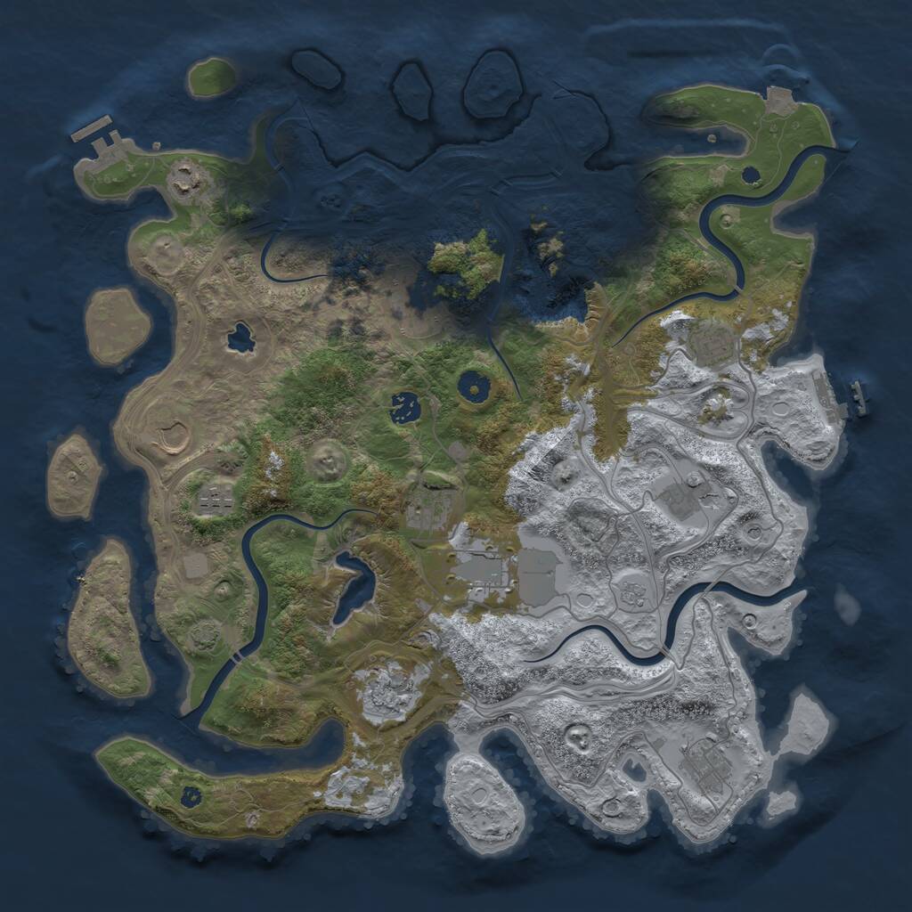 Rust Map: Procedural Map, Size: 4250, Seed: 891714132, 17 Monuments