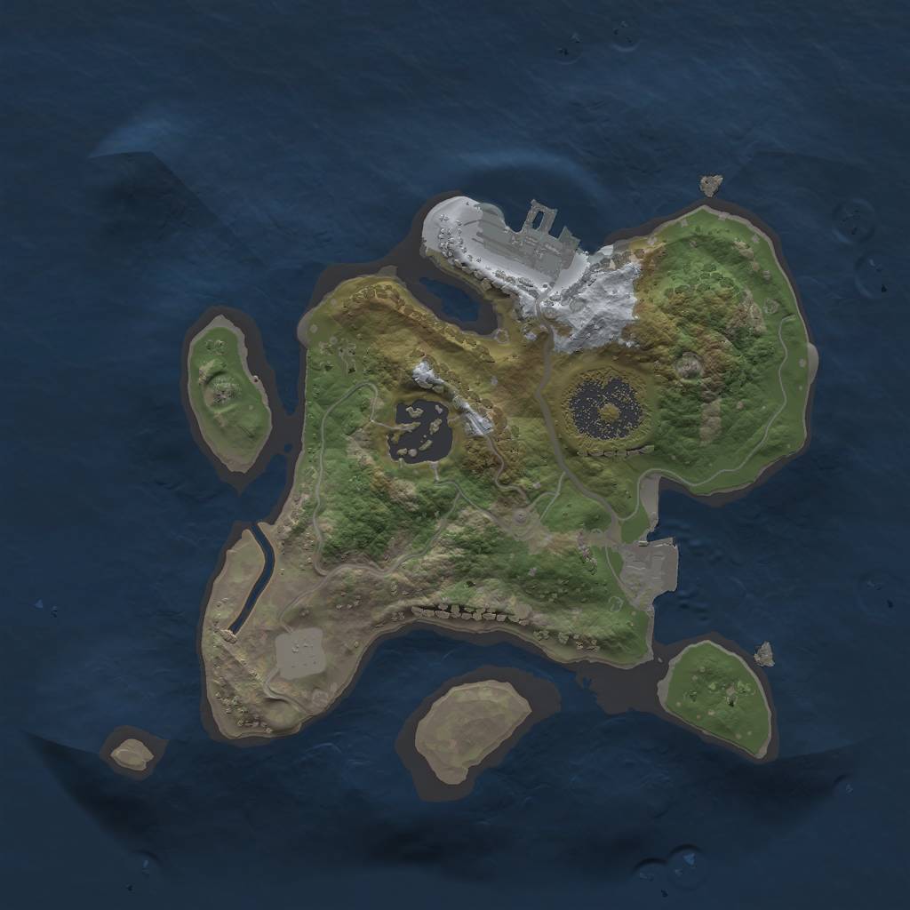 Rust Map: Procedural Map, Size: 2000, Seed: 909878931, 5 Monuments