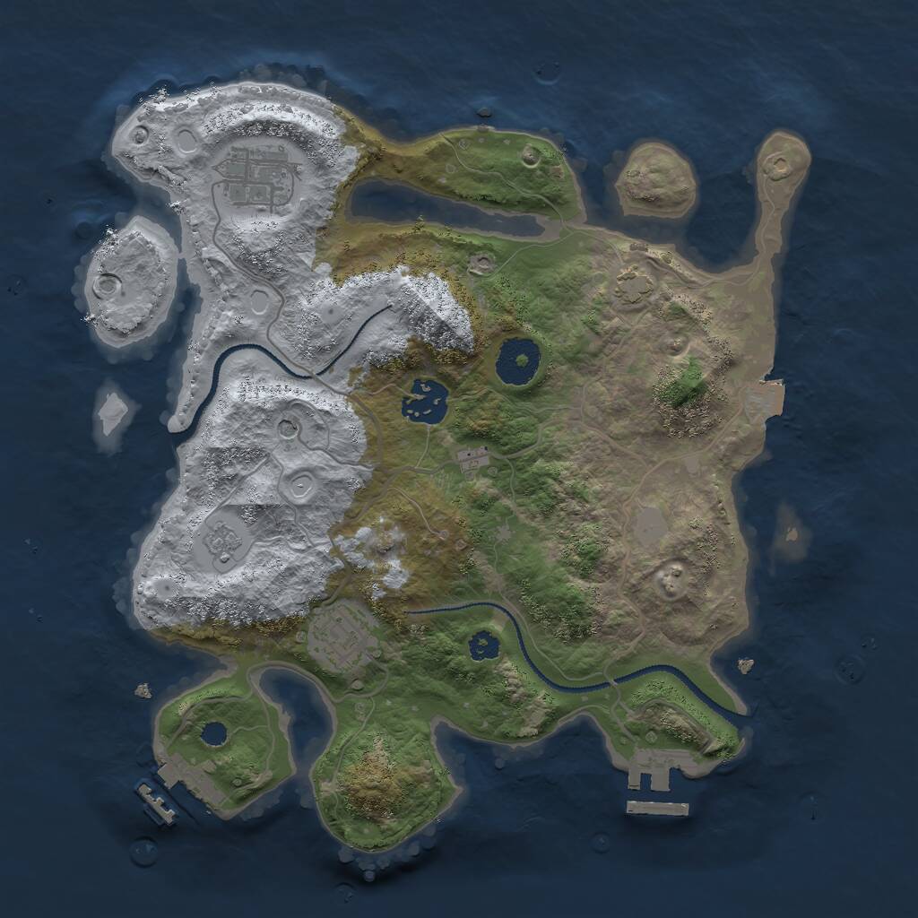 Rust Map: Procedural Map, Size: 3000, Seed: 1627048999, 9 Monuments