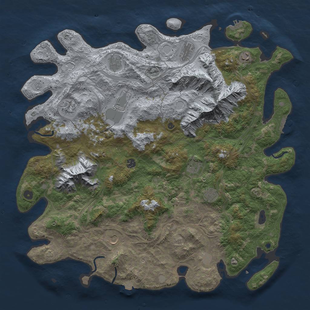 Rust Map: Procedural Map, Size: 5000, Seed: 268435455, 19 Monuments