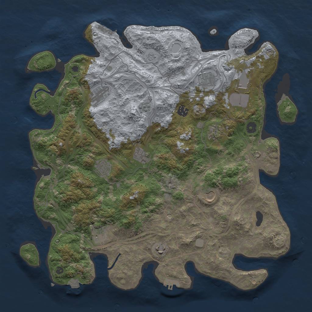Rust Map: Procedural Map, Size: 4250, Seed: 1984418540, 19 Monuments