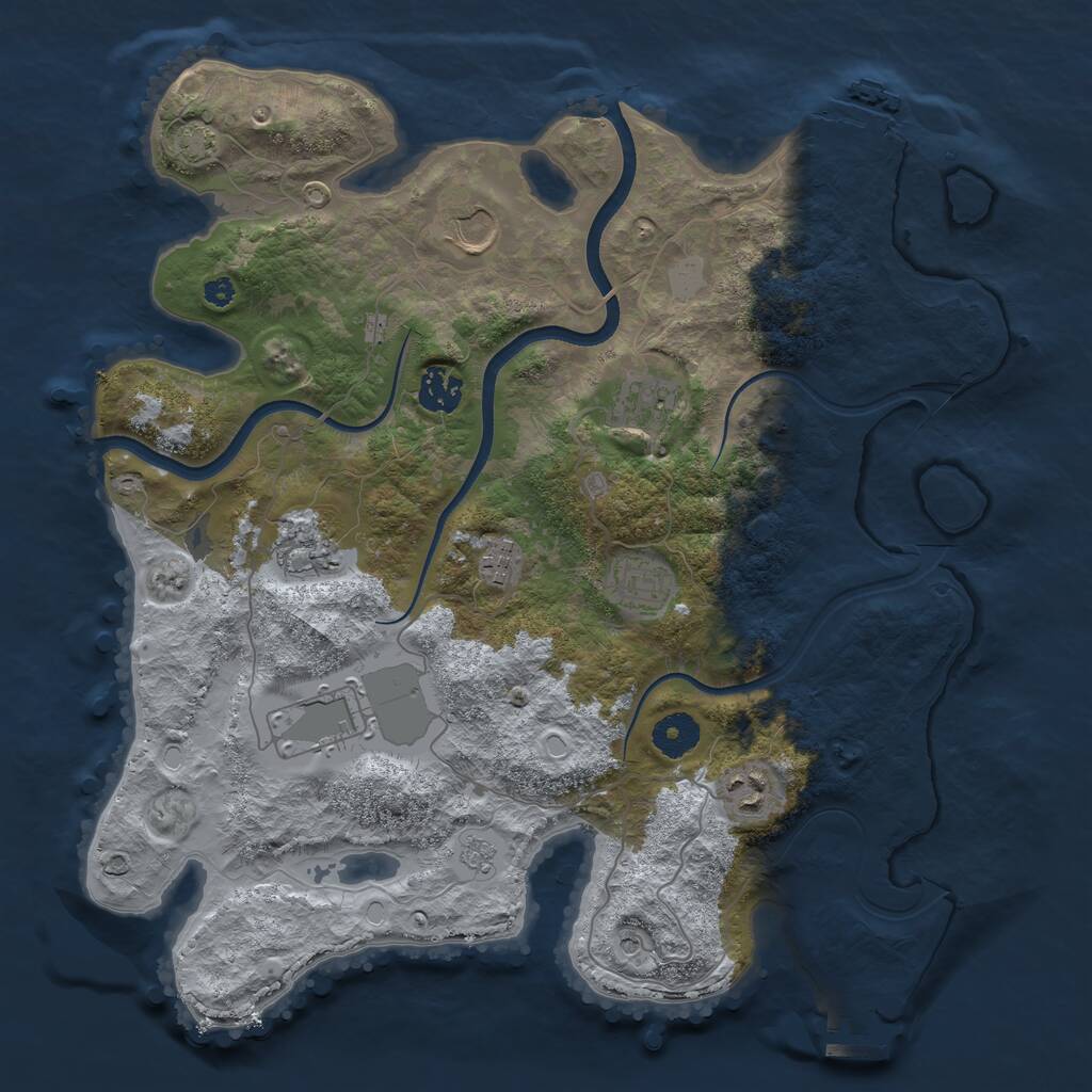 Rust Map: Procedural Map, Size: 3650, Seed: 367648828, 14 Monuments
