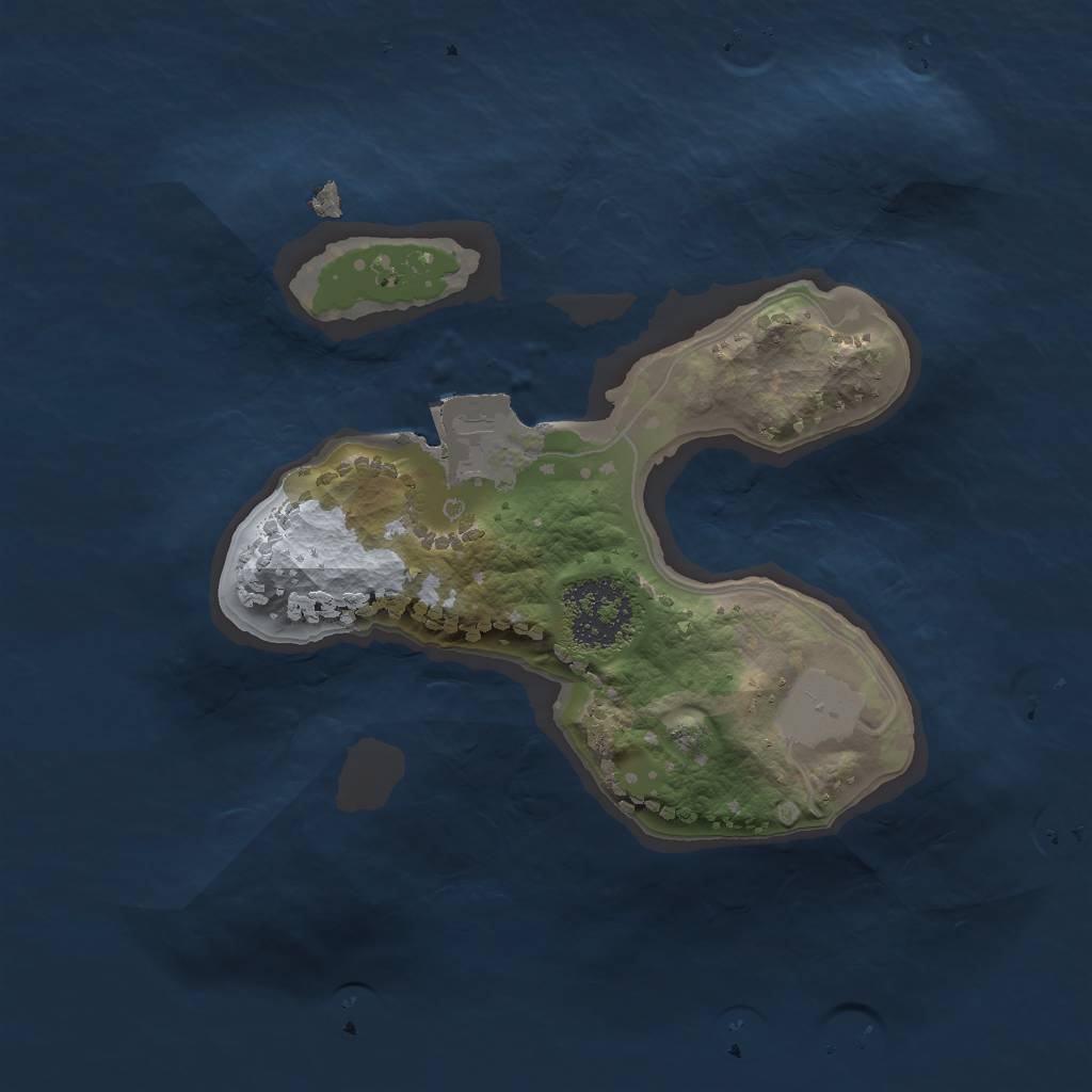 Rust Map: Procedural Map, Size: 1600, Seed: 33333, 3 Monuments