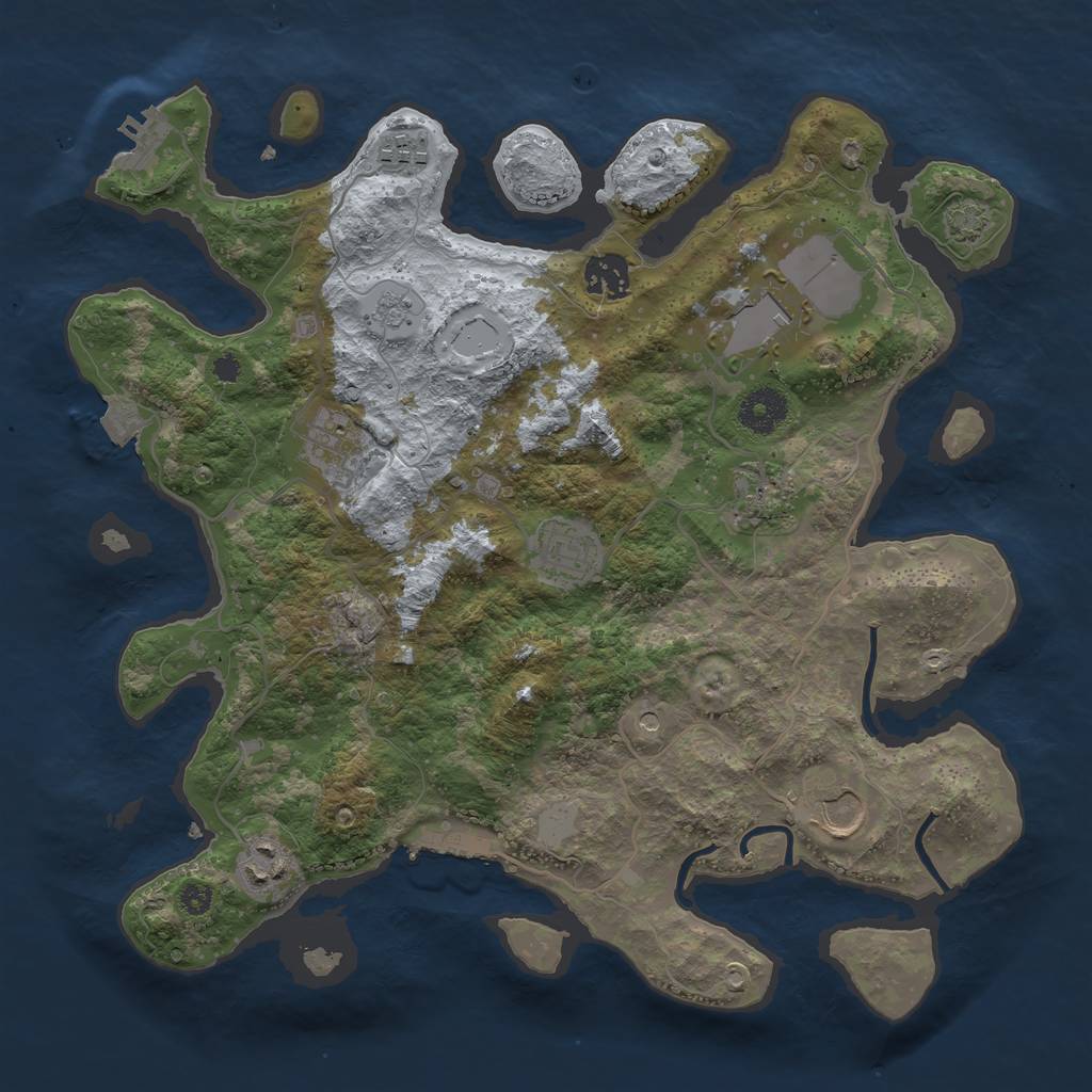 Rust Map: Procedural Map, Size: 3500, Seed: 443580003, 16 Monuments