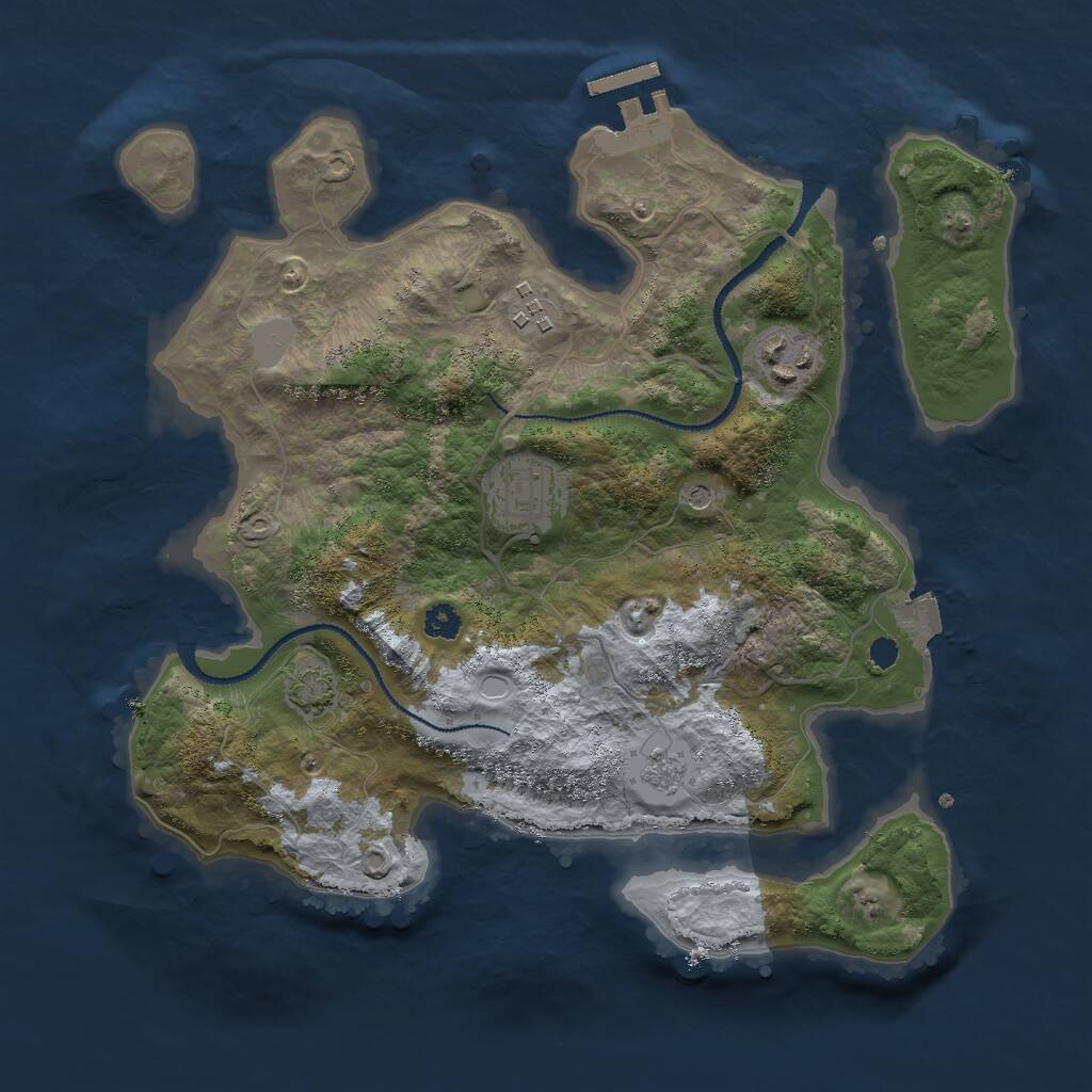 Rust Map: Procedural Map, Size: 3000, Seed: 1883339004, 8 Monuments