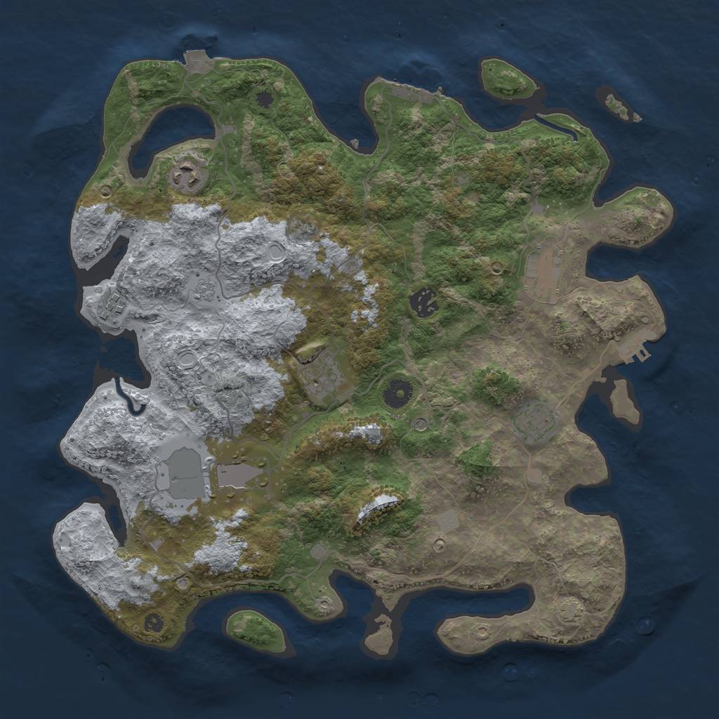 Rust Map: Procedural Map, Size: 3750, Seed: 1076731255, 15 Monuments