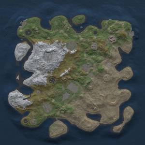 Thumbnail Rust Map: Procedural Map, Size: 3500, Seed: 119164197, 16 Monuments