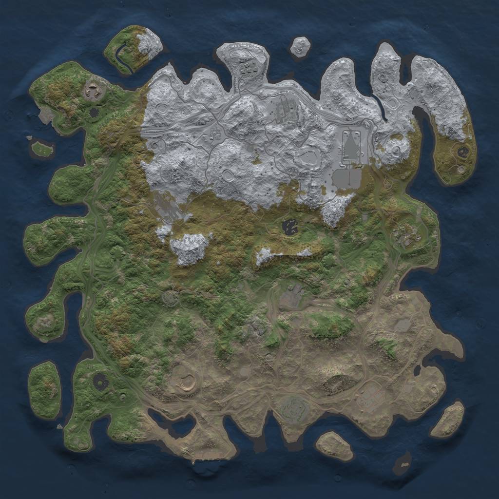 Rust Map: Procedural Map, Size: 4500, Seed: 405150240, 18 Monuments