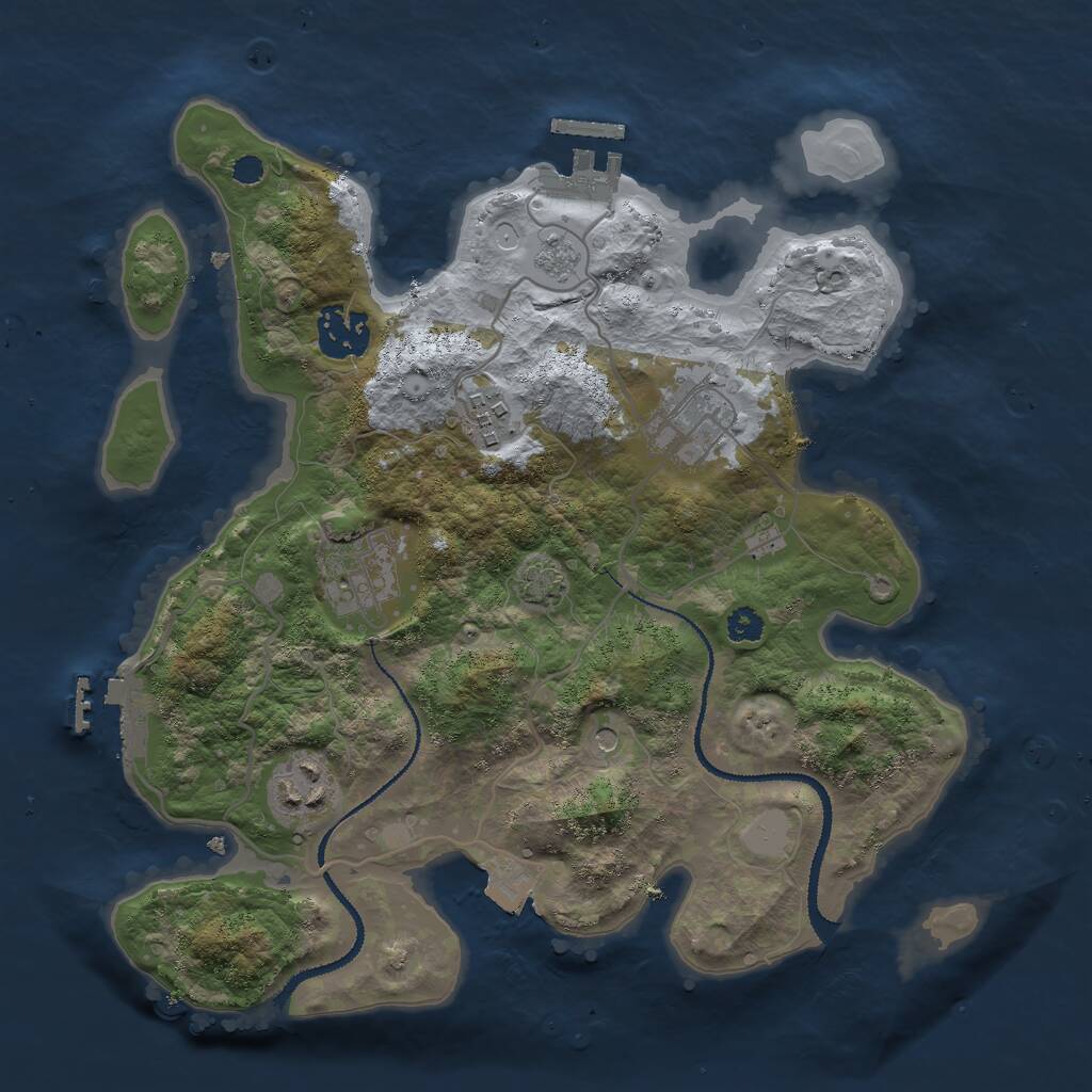 Rust Map: Procedural Map, Size: 3000, Seed: 6140879, 11 Monuments