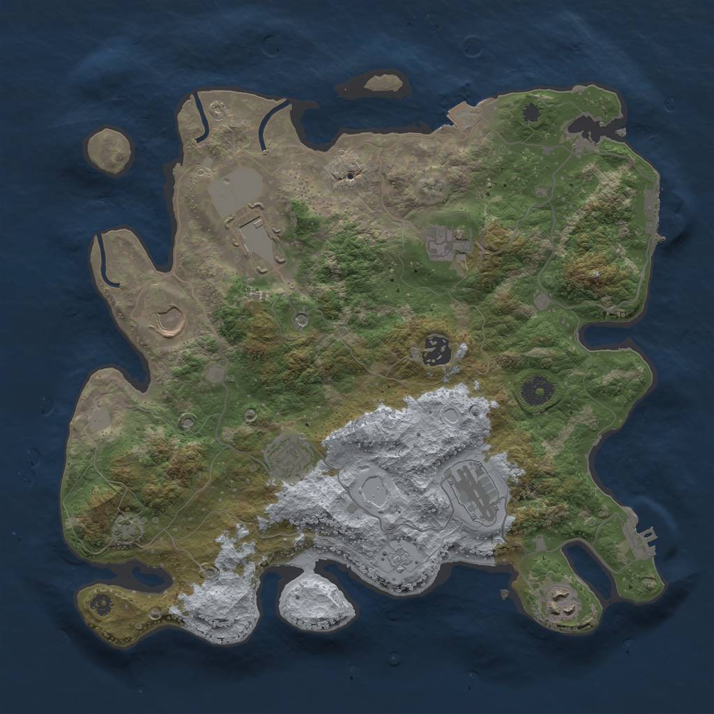 Rust Map: Procedural Map, Size: 3500, Seed: 1238084832, 15 Monuments