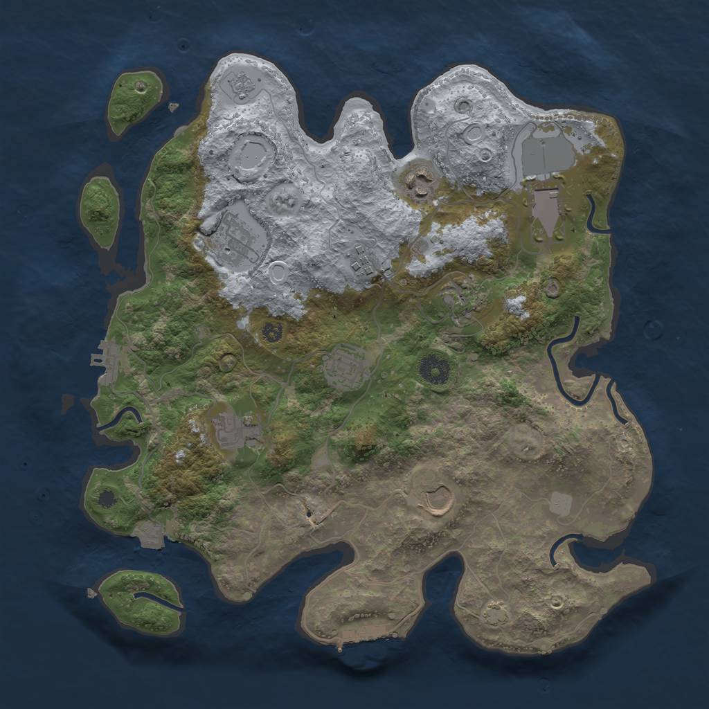 Rust Map: Procedural Map, Size: 3500, Seed: 1405825898, 15 Monuments