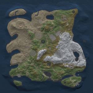 Thumbnail Rust Map: Procedural Map, Size: 3500, Seed: 369666052, 17 Monuments