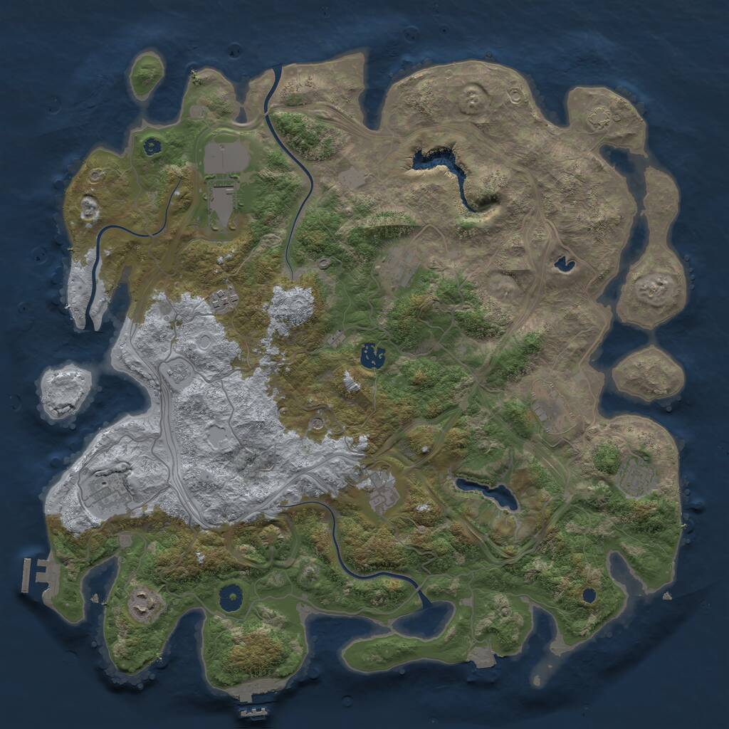 Rust Map: Procedural Map, Size: 4250, Seed: 210985808, 15 Monuments